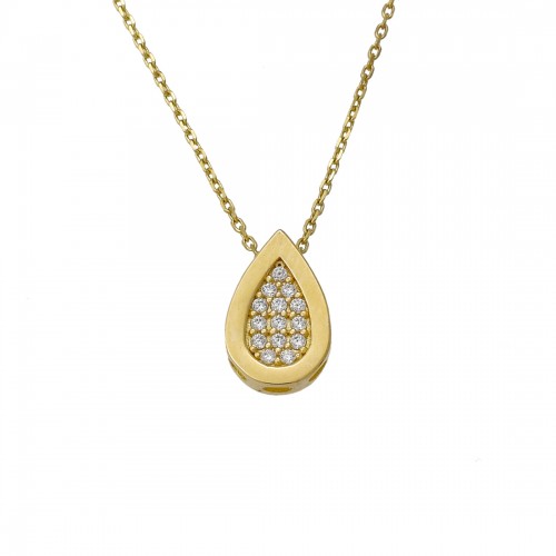 14K Χρυσό Κολιέ Με Ζιργκόν KL382F1