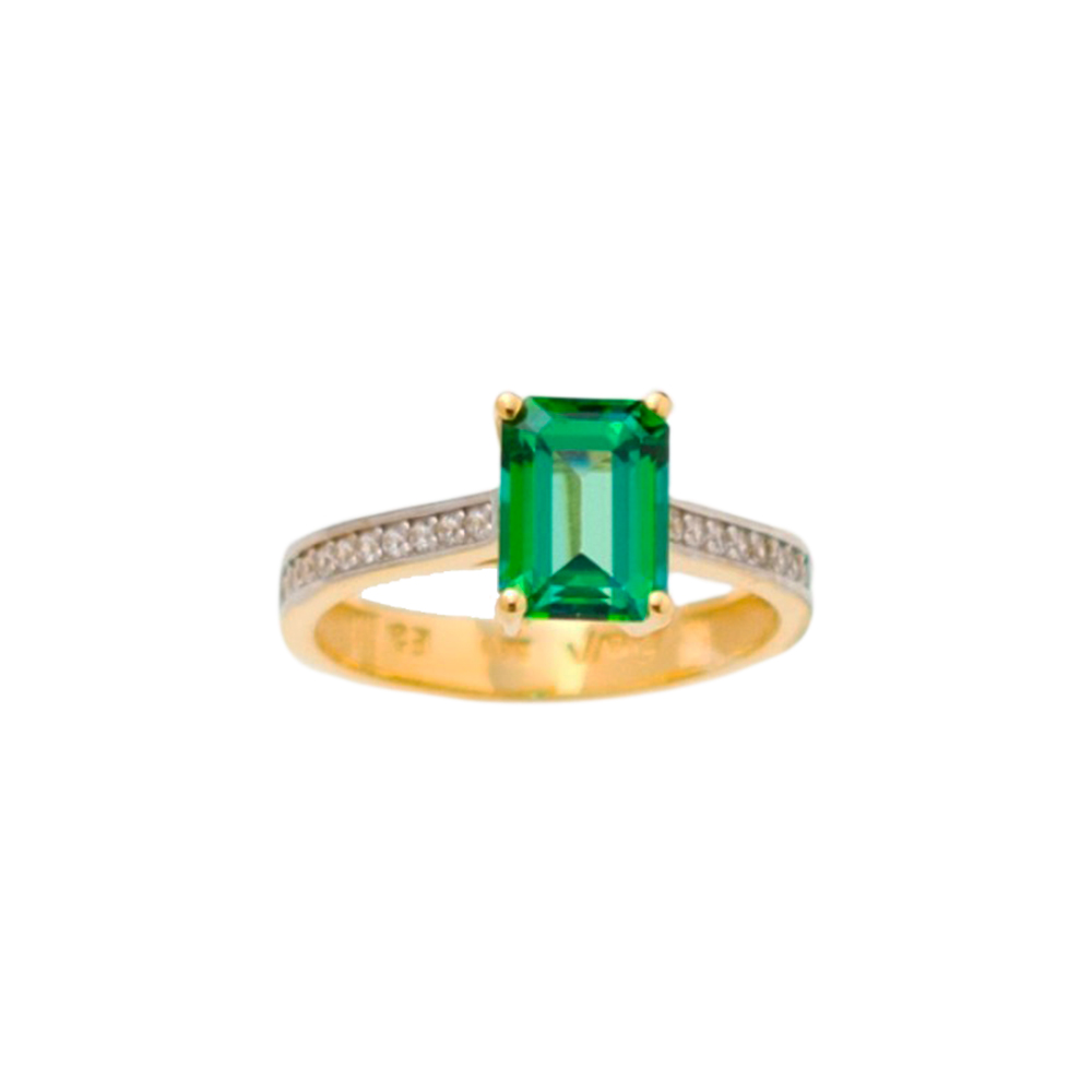 14K Χρυσό Δαχτυλίδι με Ορυκτό Τοπάζι Πράσινο 018657-F