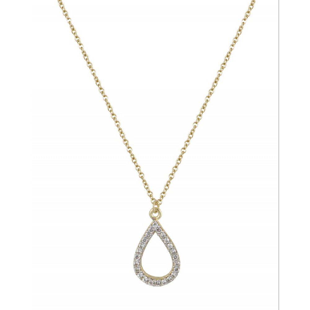 14K Χρυσό Κολιέ "Δάκρυ" με Ζιργκόν 021040FV