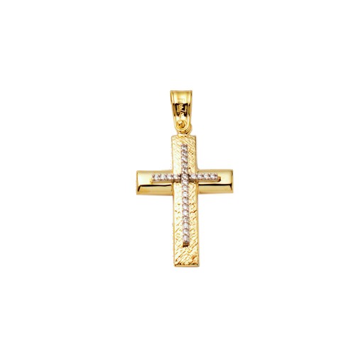 14Κ Χρυσός Σταυρός με Ζιργκόν 025584