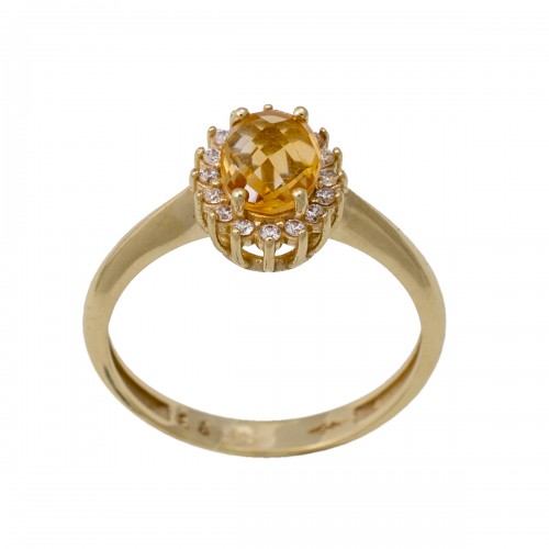 14K Χρυσό Δαχτυλίδι με Ορυκτό Citrine 026699F