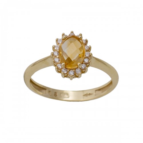 14K Χρυσό Δαχτυλίδι με Ορυκτό Citrine 026699F
