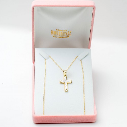 14Κ Χρυσός Δίχρωμος Σταυρός  028082