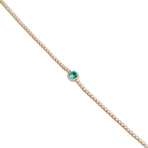 14K Χρυσό Βραχιόλι με Ριβιέρα και Ζιργκόν 028590F