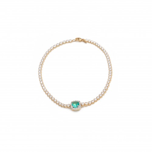 14K Χρυσό Βραχιόλι με Ριβιέρα και Ζιργκόν 028590F