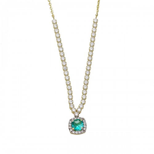 14K Χρυσό Κολιέ με Ζιργκόν 029108F