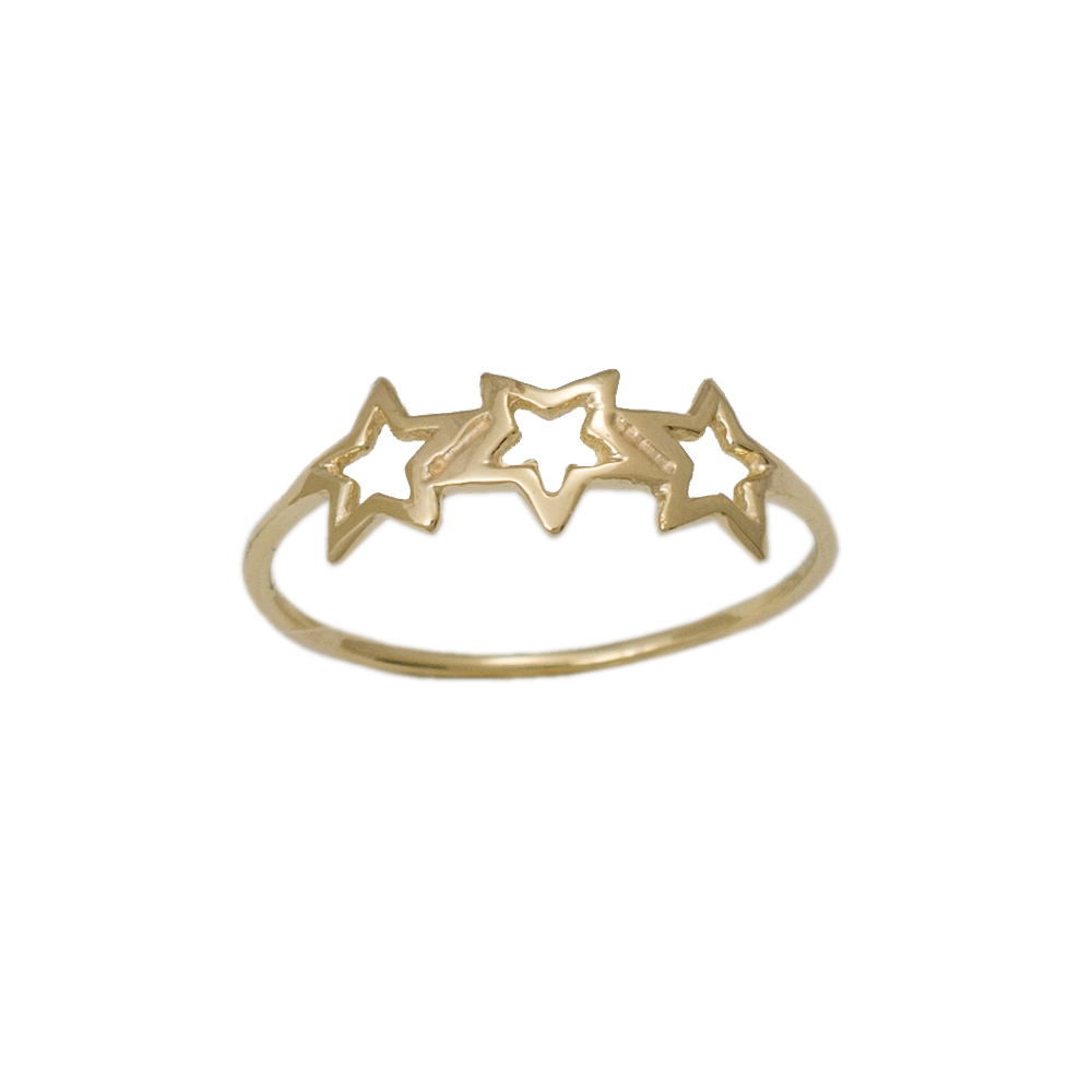 14K Χρυσό Δαχτυλίδι με Αστέρια 030593F