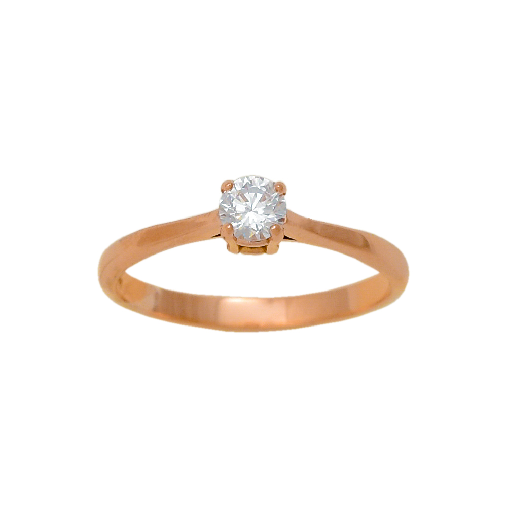 14K Ροζ Χρυσό Δαχτυλίδι με Ζiργκόν 0331P1