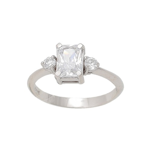 14K Λευκόχρυσό Δαχτυλίδι με Ζιργκόν 0342L1