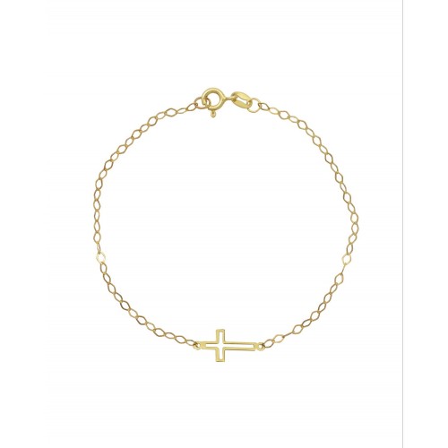 9K Χρυσό Bραχιόλι με "Σταυρό" 036656FV