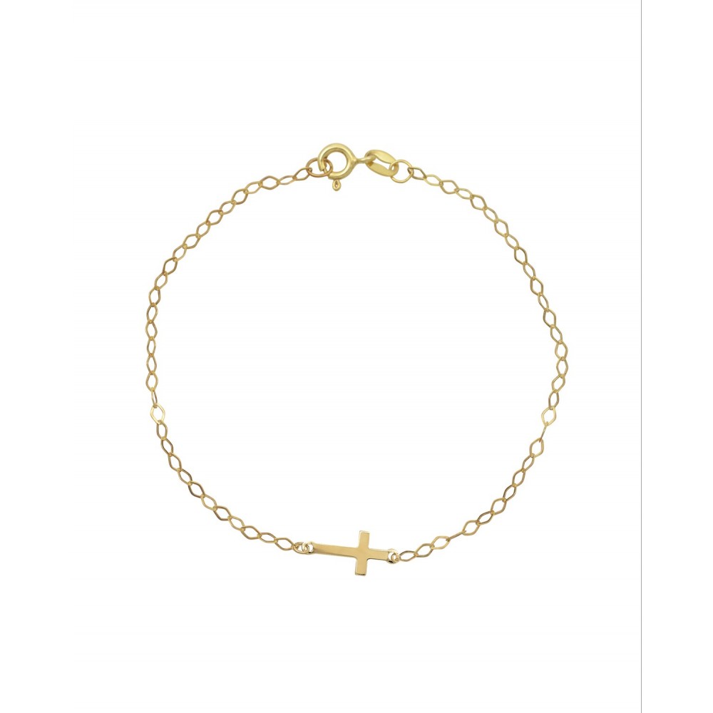 9K Χρυσό Bραχιόλι με "Σταυρό" 037022FV
