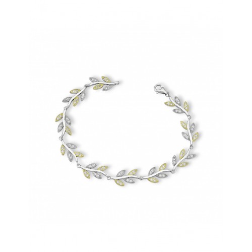 925 Ασήμι Βραχιόλι Δύο Τόνων με Ζιργκόν 04061970SU