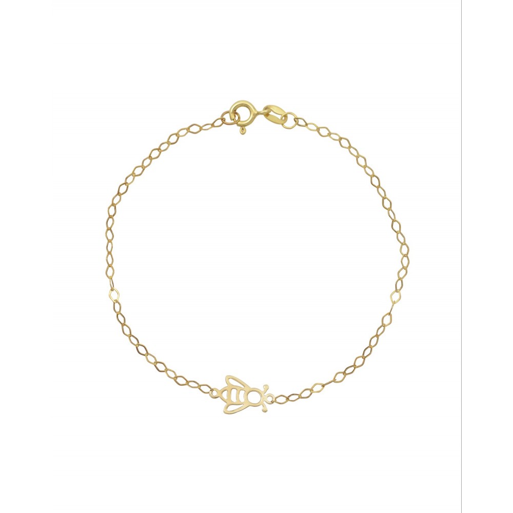 9K Χρυσό Bραχιόλι με "Μελισσούλα" 040939FV