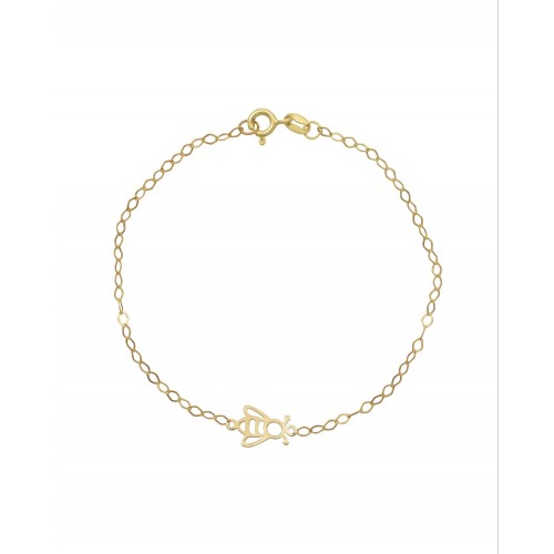 9K Χρυσό Bραχιόλι με "Μελισσούλα" 040939FV