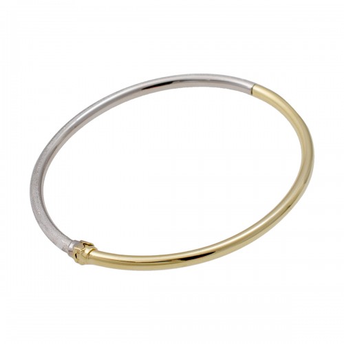 14K Χρυσό Δίχρωμο βραχιόλι Χειροπέδα 041534F