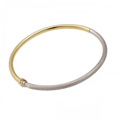 14K Χρυσό Δίχρωμο βραχιόλι Χειροπέδα 041534F