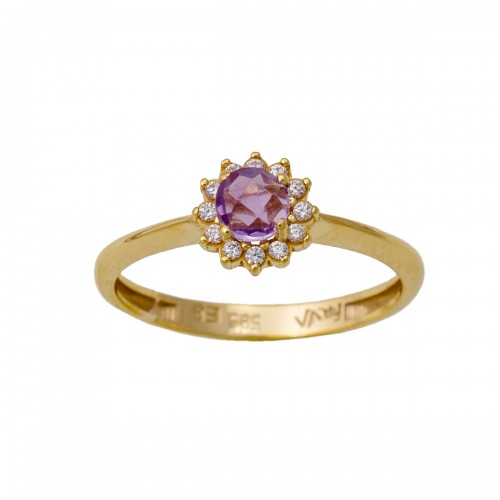 14K Χρυσό Δαχτυλίδι με Αμέθυστο 046734F