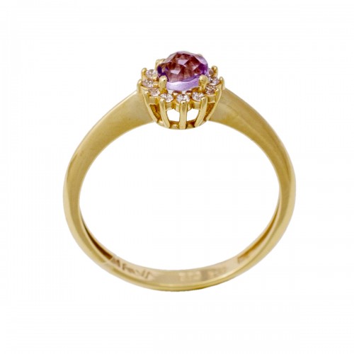 14K Χρυσό Δαχτυλίδι με Αμέθυστο 046734F