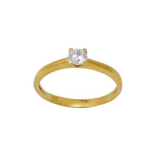 14K Χρυσό Μονόπετρο Δαχτυλίδι με Ζιργκόν 0496K1