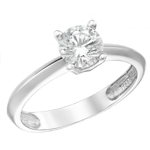 14K Λευκόχρυσο Δαχτυλίδι με Οικολογικό Διαμάντι LG82044