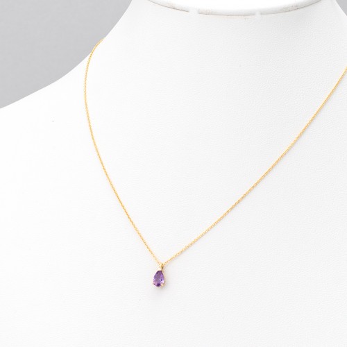 14K Χρυσό Κολιέ Με Αμέθυστο 0985AM