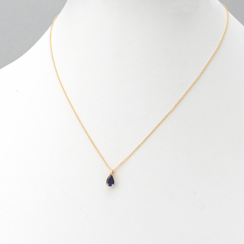 14K Χρυσό Κολιέ Με Ορυκτό Ιολίτη 0986IOL