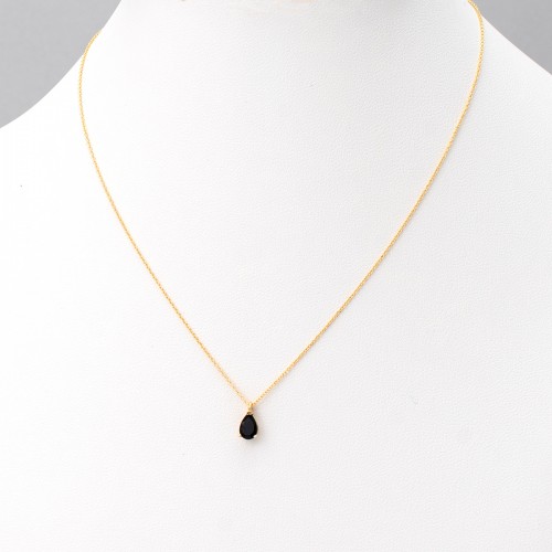 14K Χρυσό Κολιέ Με Ορυκτό Μαύρο Σπάινελ 0985SP