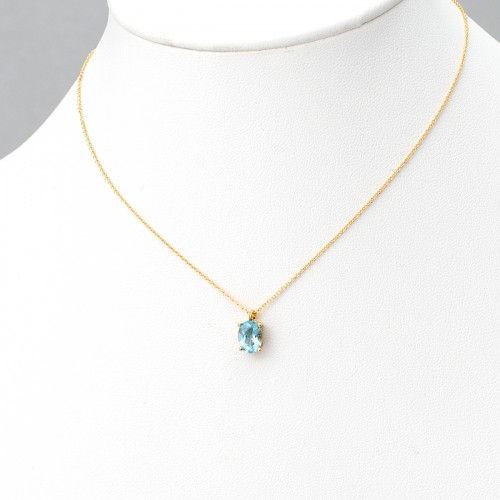 14K Χρυσό Κολιέ Με Aquamarine 0995AQU