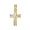 14K Δίχρωμος Χρυσός Σταυρός με Ζιργκόν 1.2.1340T
