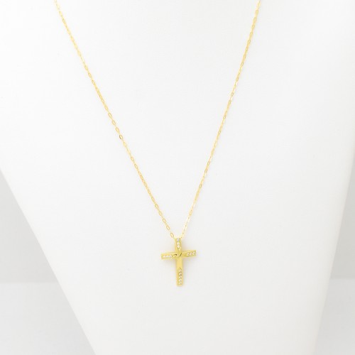 14K Χρυσός Σταυρός με Ζιργκόν 1.1.1581