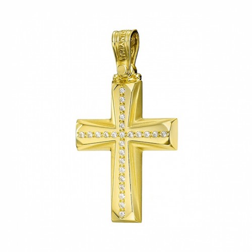 14K Χρυσός Σταυρός με Ζιργκόν 1.2.1238T