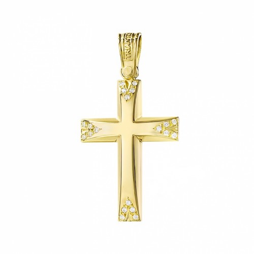 14K Χρυσός Σταυρός με Ζιργκόν 1.2.1259T