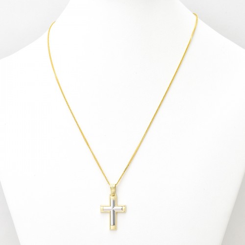 14K Χρυσός Δίχρωμος Σταυρός 1.2.1308