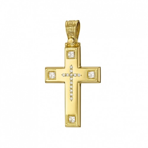 14K Χρυσός Σταυρός με Ζιργκόν 1.2.1367