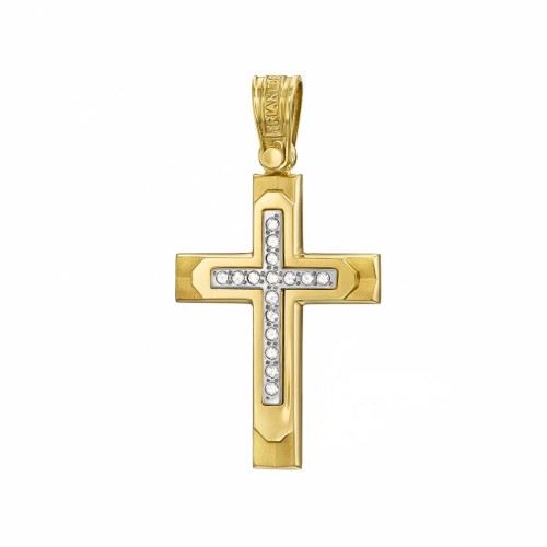 14K Χρυσός Σταυρός με Ζιργκόν 1.7.1046