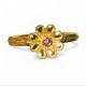 18K Χρυσό Δαχτυλίδι Χειροποίητο "Λουλούδι" με Ρουμπίνι 1008RB003