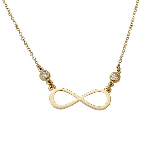 14K Χρυσό Κολιέ με Άπειρο & Ζιργκόν 11262-1