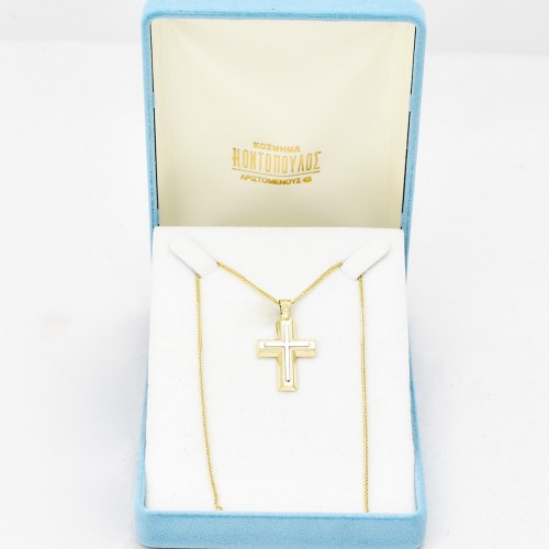 14K Χρυσός Δίχρωμος Σταυρός 1.2.1270