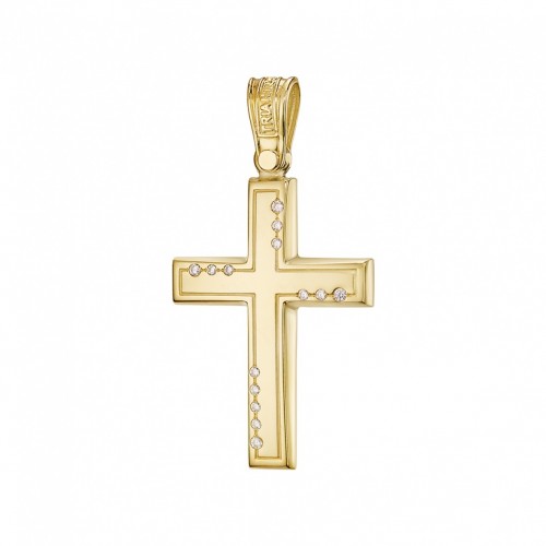 14Κ Χρυσός Σταυρός με Ζιργκόν 121320TR