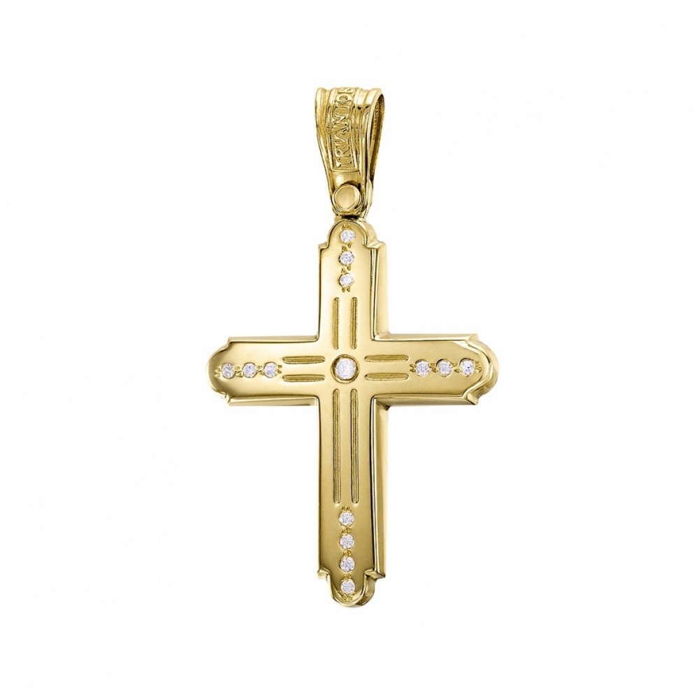 14K Χρυσός Σταυρός με Ζιργκόν 121385TR 14K Χρυσός Σταυρός με Ζιργκόν 121385TR