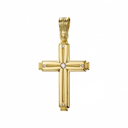 18K Χρυσός Σταυρός με Διαμάντια 121388BR