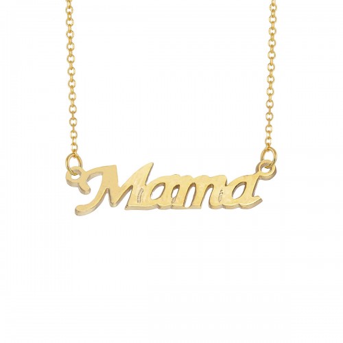 9Κ Χρυσό Κολιέ "Μαμά" KL1417-B