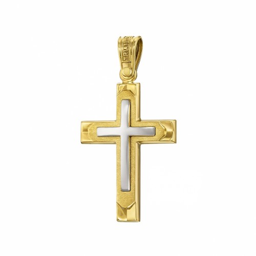 14K Χρυσός Δίχρωμος Σταυρός 171043TR