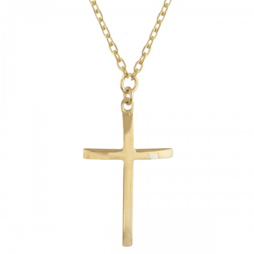 14Κ Χρυσό Κολιέ με Σταυρό KL1786BJ