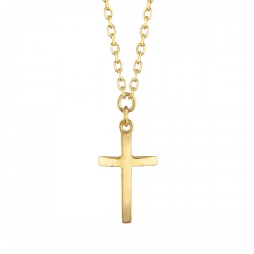 9Κ Χρυσό Κολιέ με Μικρό Σταυρό KL1790V