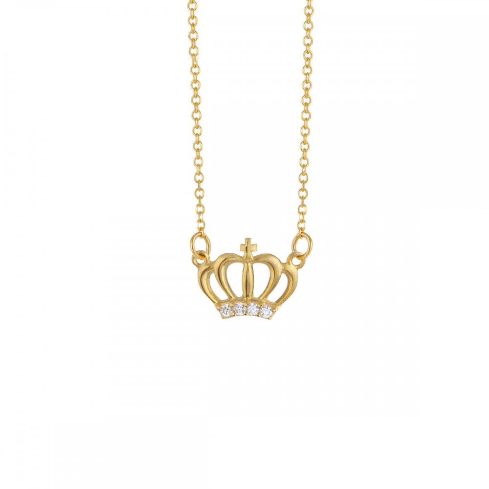 14K Χρυσό Διπλό Κολιέ με "Κορώνα" & Ζιργκόν KL1883BJ 14K Χρυσό Διπλό Κολιέ με "Κορώνα" & Ζιργκόν KL1883BJ