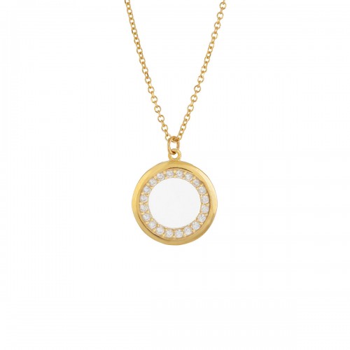 9Κ Χρυσό Κολιέ με Λευκό Ζιργκόν KL1911VR