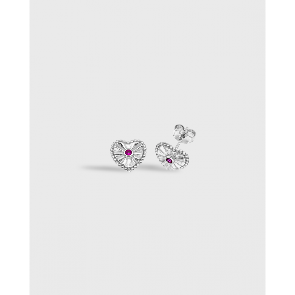 VOGUE Σκουλαρίκια 925 Ασήμι "Καρδιά" και Ζιργκόν 20171550233