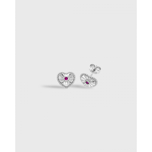 VOGUE Σκουλαρίκια 925 Ασήμι "Καρδιά" και Ζιργκόν 20171550233