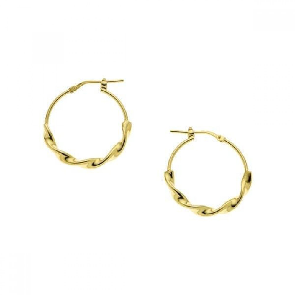 BREEZE 925 Ασημί Επιχρυσωμένα Σκουλαρίκια Κρίκοι 2017213008.1